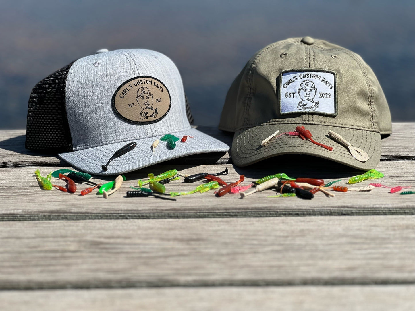 Grey / Black Carl's Custom Baits Trucker Hat